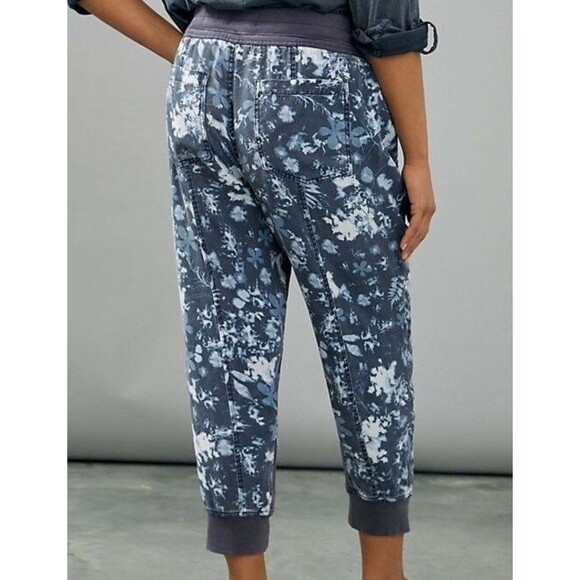 Anthropologie Size S The Nomad Jogger Pants Blue Floral - Picture 1 of 9